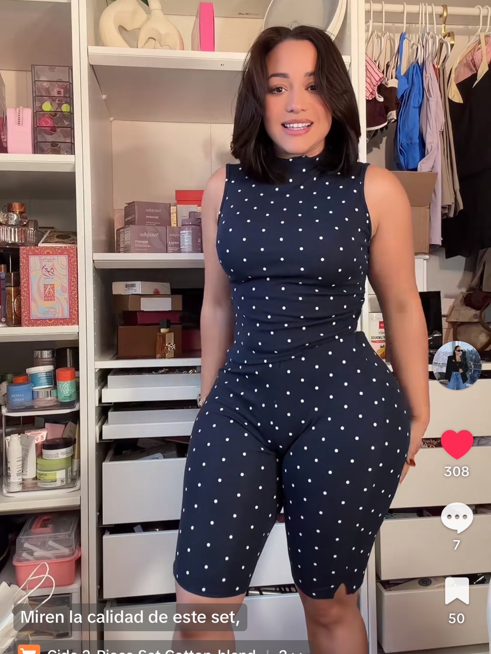 Cider Navy and White Polka Dot Sleeveless Jumpsuit Romper